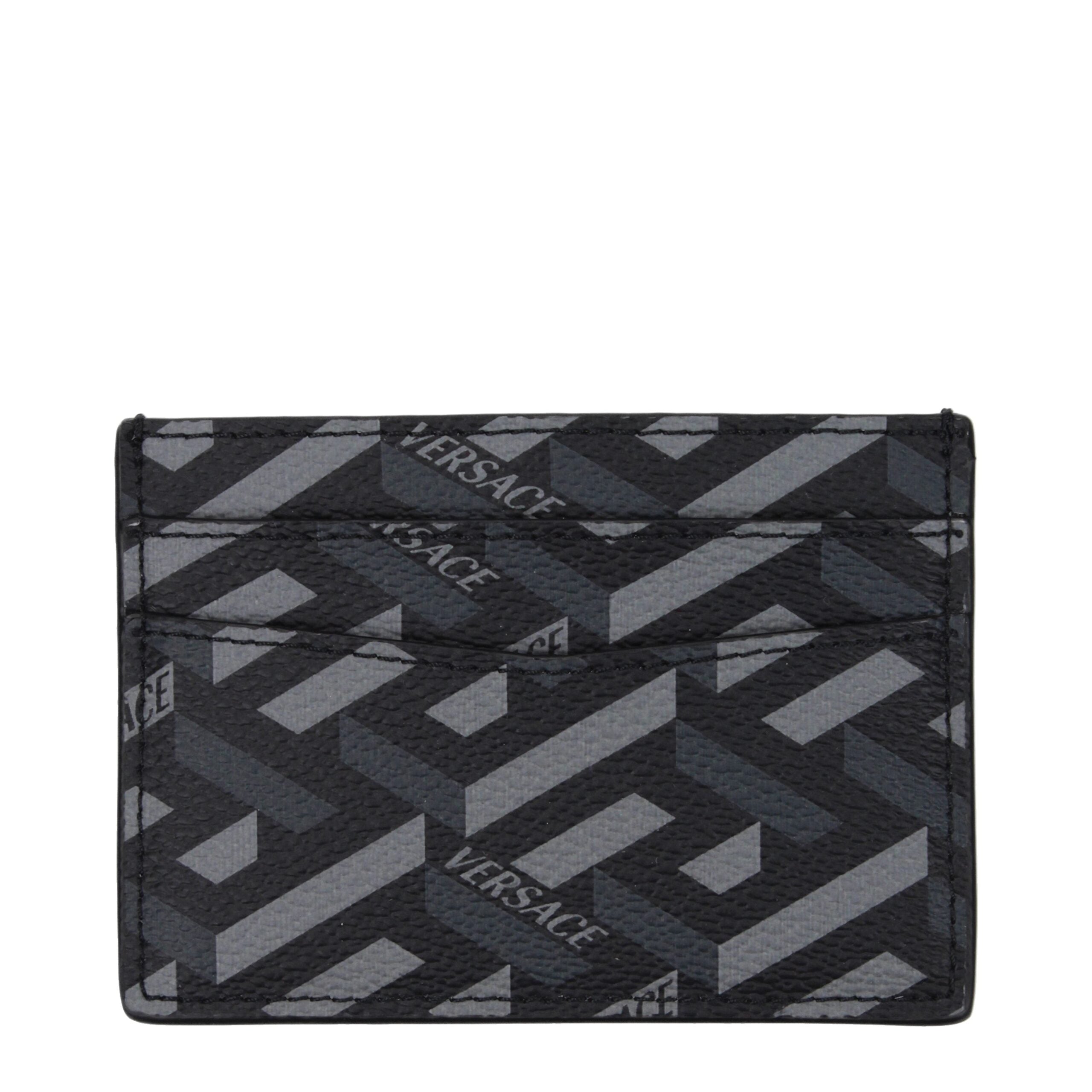 Versace Black Fabric Cardholder